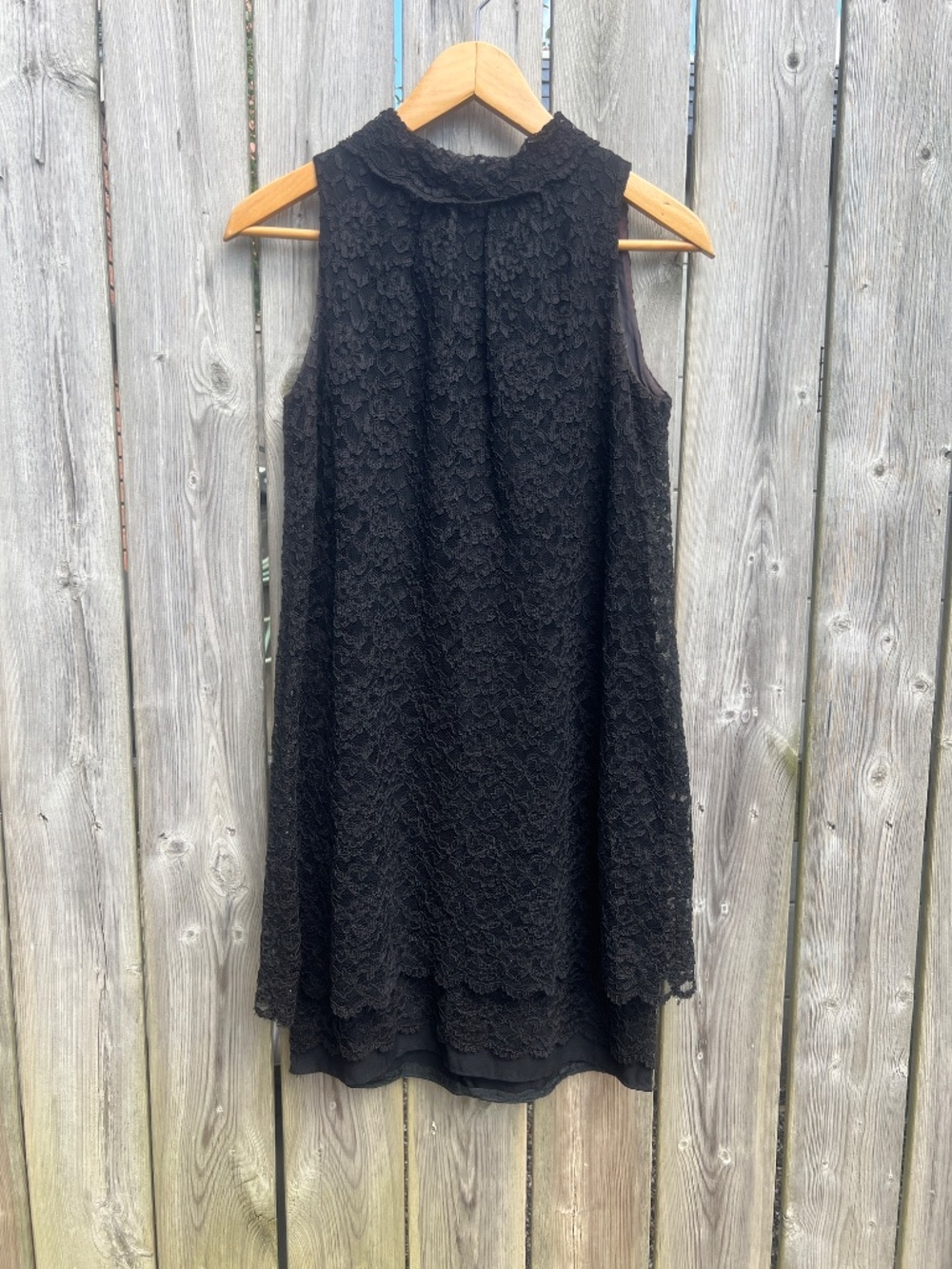 Vintage 60s Black Lace Dress Size XS Small Mod Retro Sleeveless
